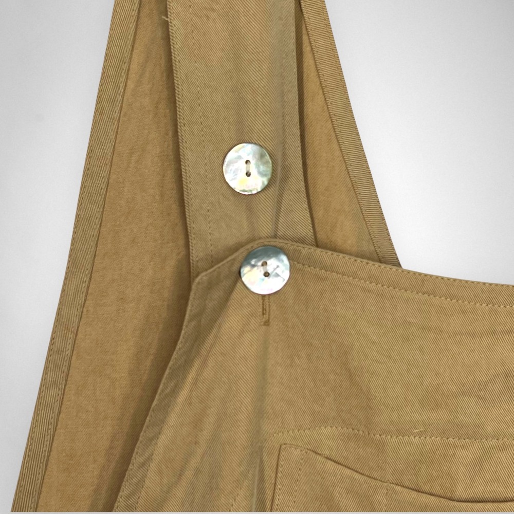 TASHA POLIZZI Tan‎ Wide Leg Cropped Overalls Jumpsuit S - Picture 3 of 6